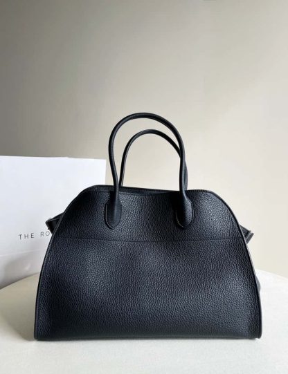 Replica The Row Soft Margaux 15 Bag in Leather Black Togo - Image 9