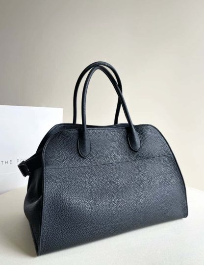 Replica The Row Soft Margaux 15 Bag in Leather Black Togo - Image 2
