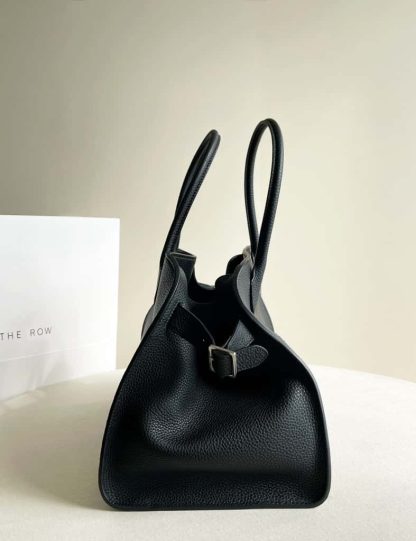 Replica The Row Soft Margaux 15 Bag in Leather Black Togo - Image 3