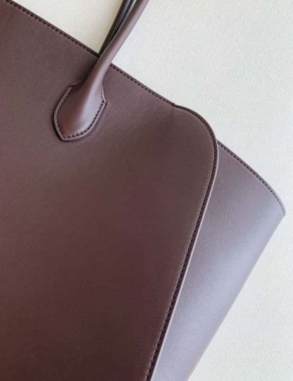Replica The Row Marlo 17 Bag in Leather Deep Brown - Image 4