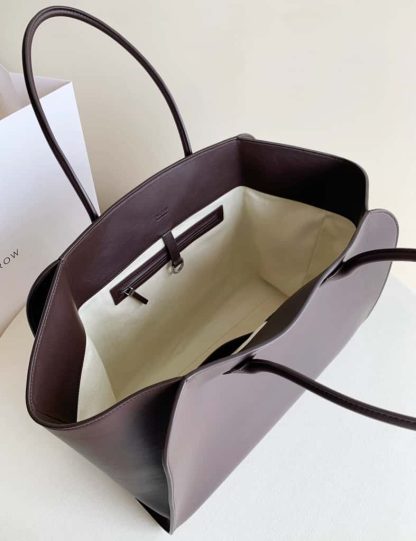 Replica The Row Marlo 17 Bag in Leather Deep Brown - Image 9
