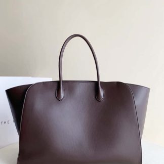 Replica The Row Marlo 17 Bag in Leather Deep Brown