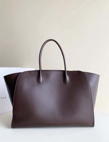 Replica The Row Marlo 17 Bag in Leather Deep Brown
