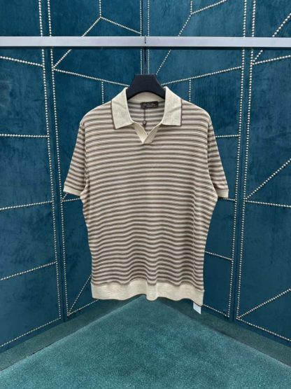 Replica Loro Piana Elvo Striped Polo Shirt For Men - Image 2