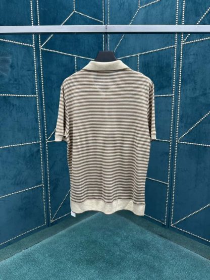 Replica Loro Piana Elvo Striped Polo Shirt For Men - Image 7