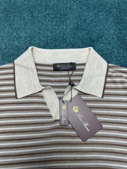 Replica Loro Piana Elvo Striped Polo Shirt For Men - Image 4